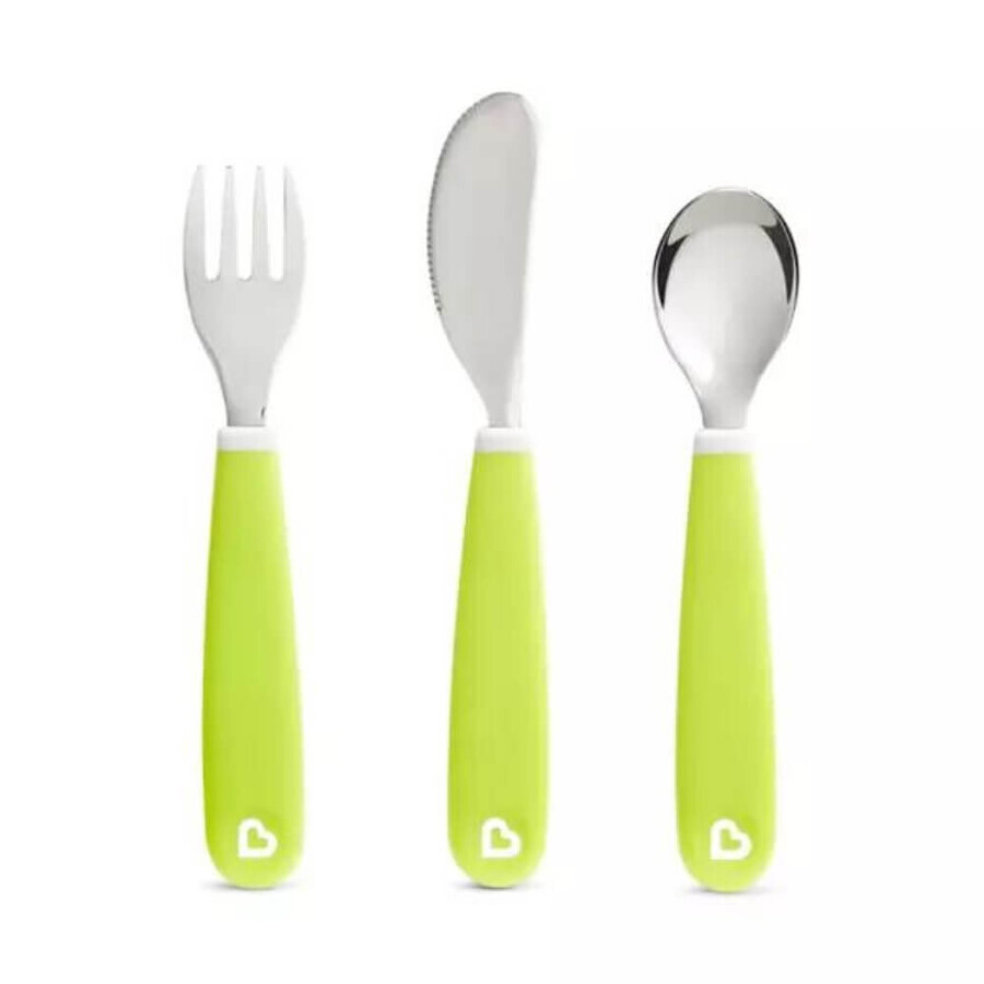 Set de 3 couverts pour bébé Splash, +18 mois, Light Green, Munchkin