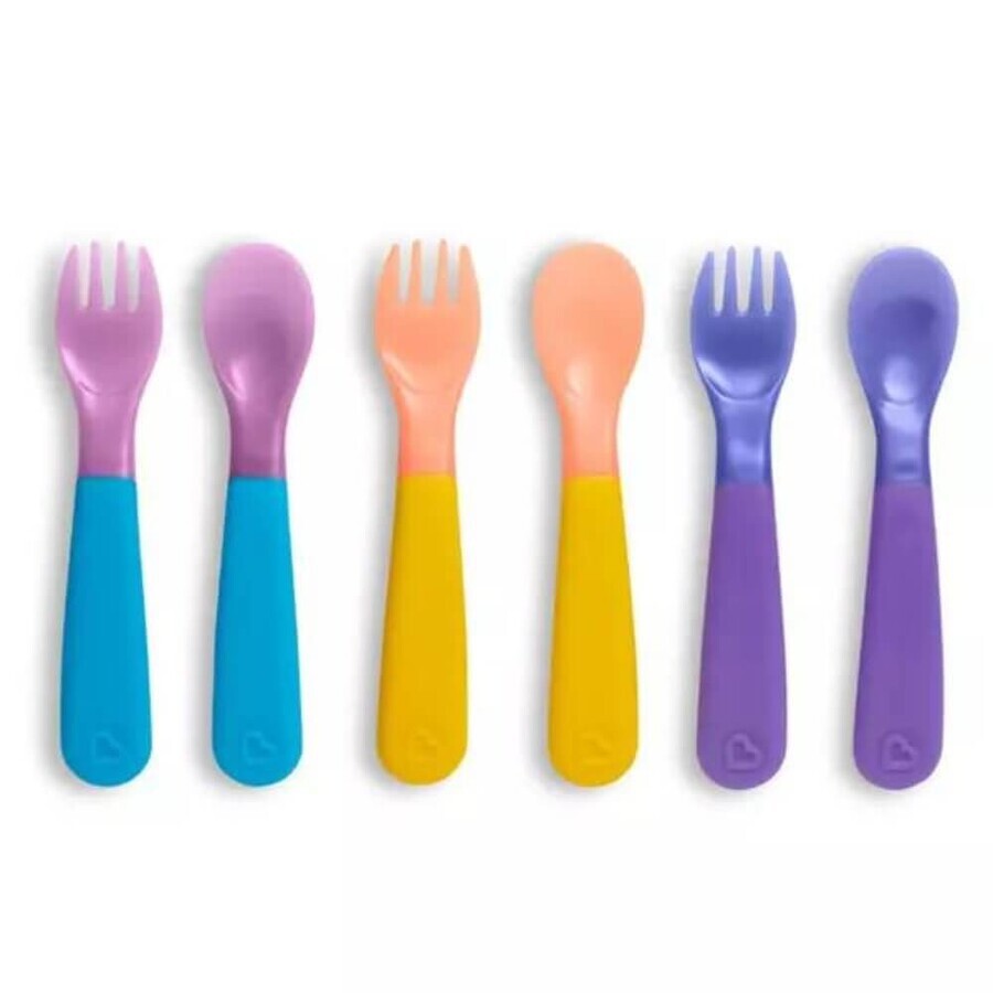 Set de fourchettes et cuillères pour enfants Colour Reveal, 6 pièces, Munchkin