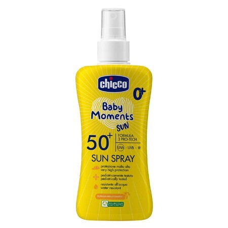 Spray solaire dermopédiatrique SPF 50+ Baby Moments, 0 mois+, 150 ml, Chicco