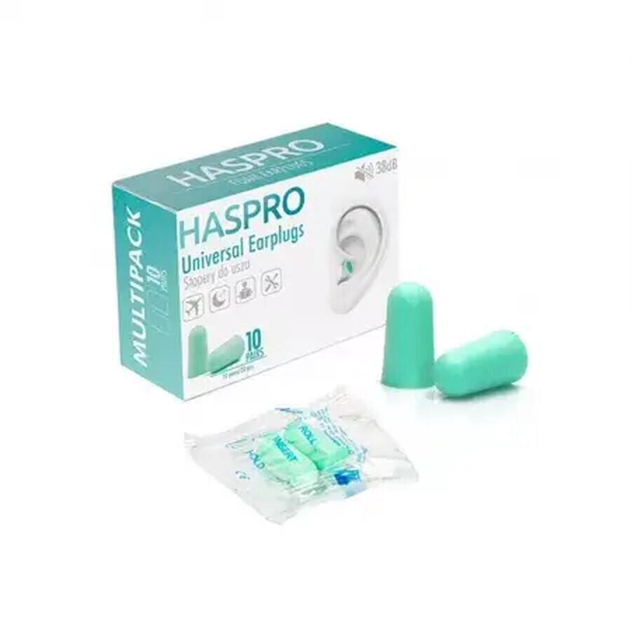 Set di tappi per le orecchie Multi10, Mint, 10 paia, Haspro