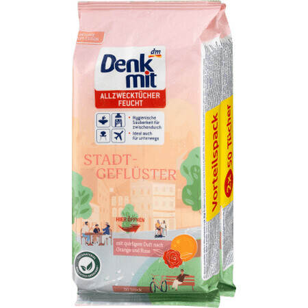 Denkmit Universal-Feuchttücher orange, 100 Stück