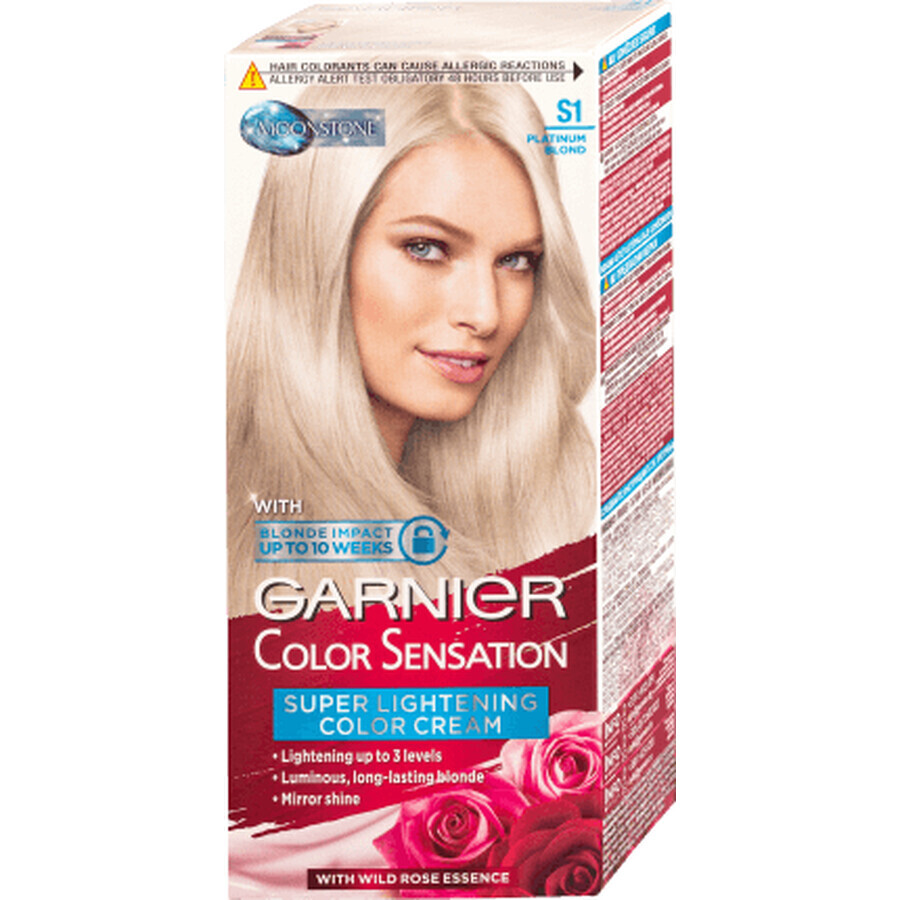 Garnier Color Sensation Permanent Hair Colour S1 Platinum Blonde, 1 pc