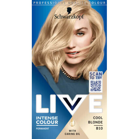 Schwarzkopf Live Permanent Haarfärbemittel B10 Cool blonde, 1 Stück