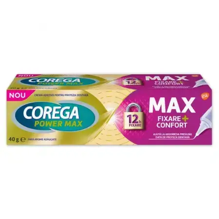 Corega Power Max Fixation+Comfort Prothesen-Haftcreme, 40 g, Gsk