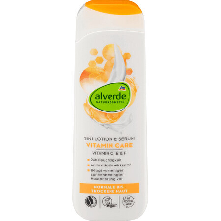 Alverde Naturkosmetik Loțiune de corp 2in1 & Serum Vitamin Care, 250 ml