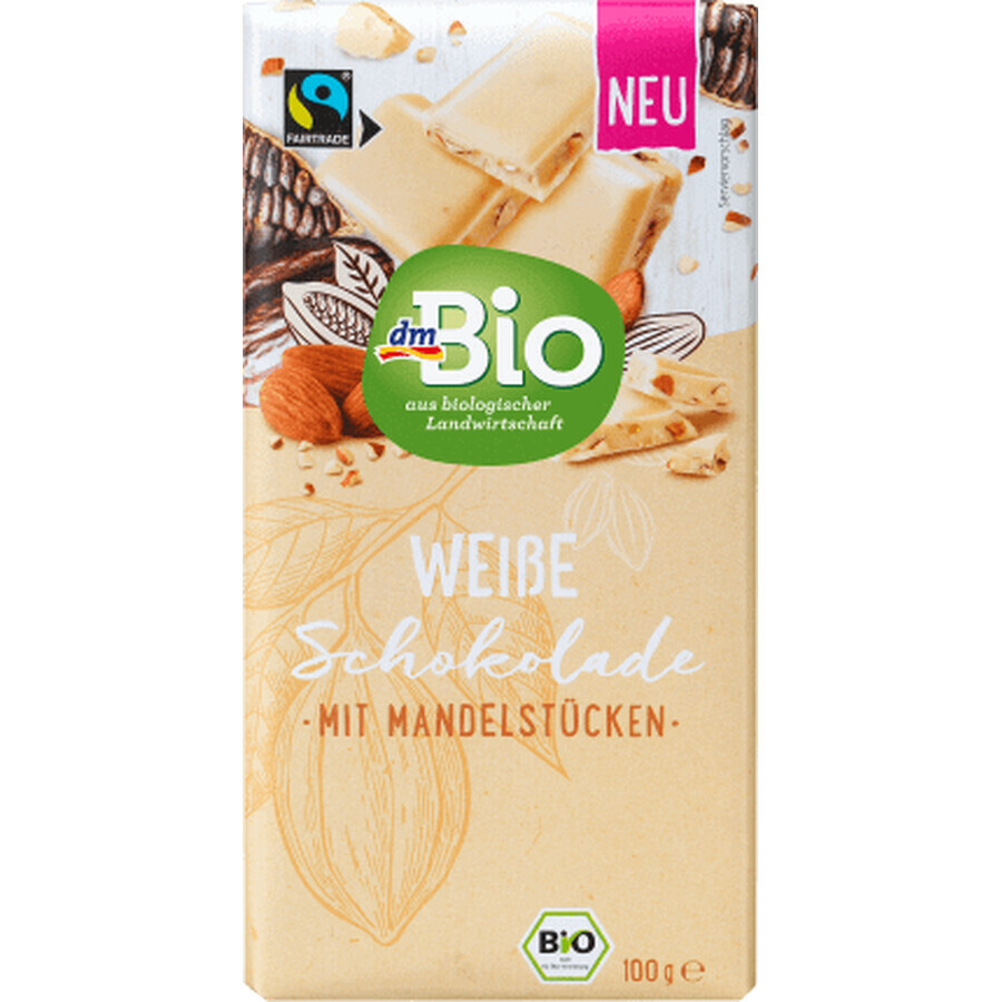 DmBio Weiße Schokolade mit Mandeln, 100 g