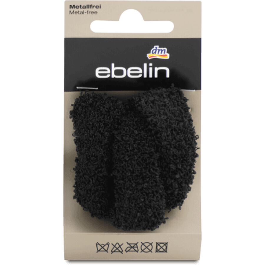 Ebelin Elastiques pour cheveux en peluche - noir, 3 pièces