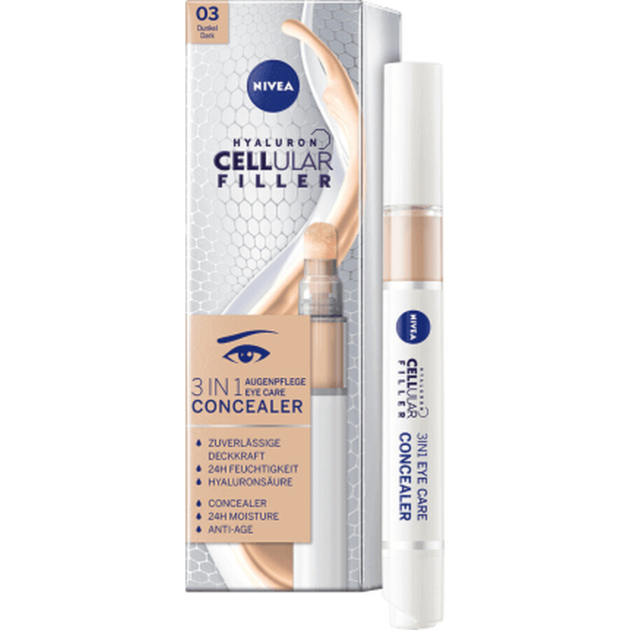 Nivea Feuchtigkeitsspendender Augen-Concealer Dunkler Farbton, 4 ml