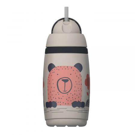 Tasse à paille isotherme, + 12 mois, beige/rose, Tommee Tippee