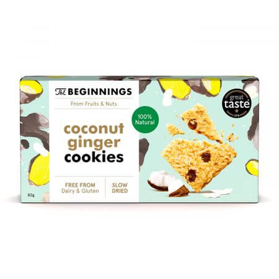 Biscuits au gingembre et à la noix de coco, 80 g, The Beginnings