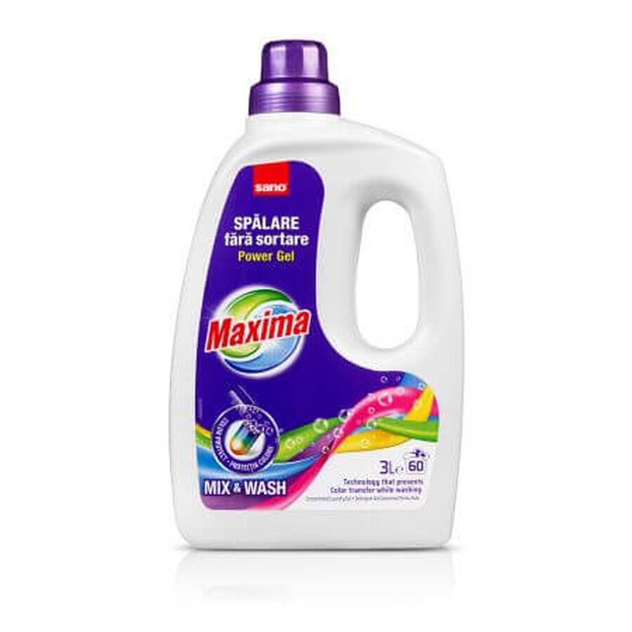 Pawer Gel Mix & Wash Gel Detergent, 3L, Sano Maxima