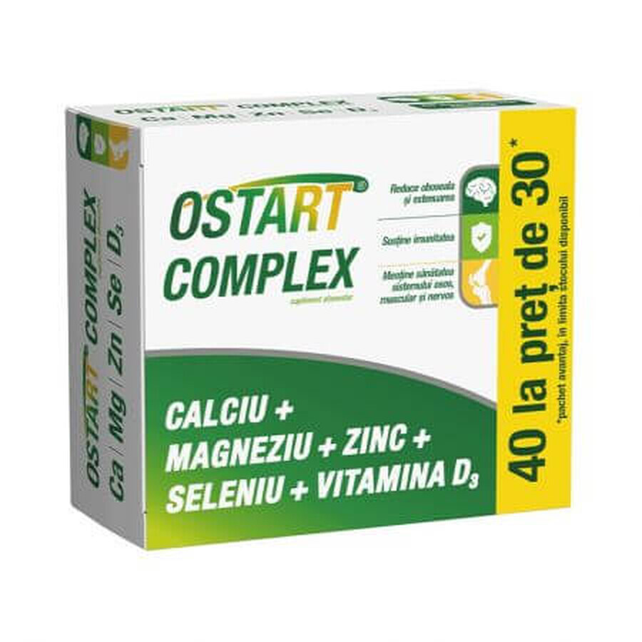 Ostart Complex Ca + Mg + Zn + Se + D3, 40 Filmtabletten, Fiterman Pharma