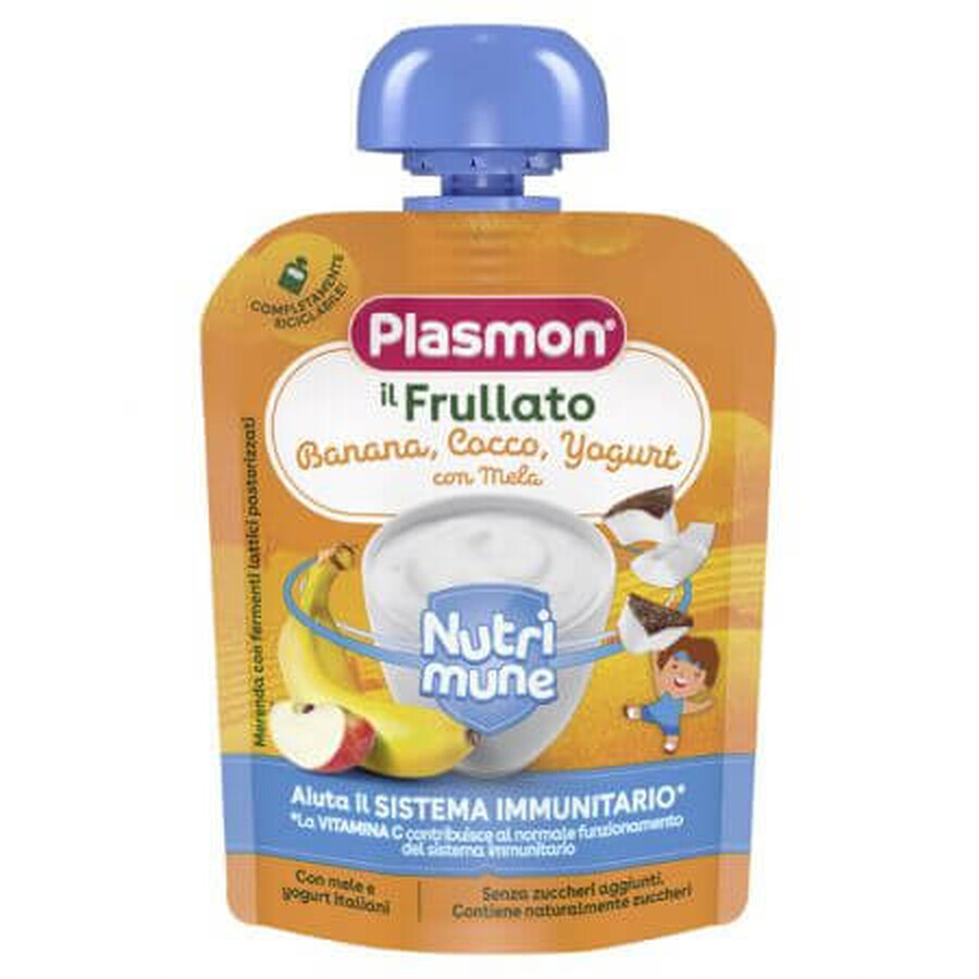 Purée de banane, noix de coco et yaourt Nutrimune, 85 g, Plasmon