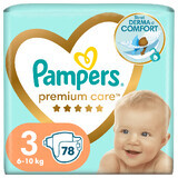 Couches Premium Care, No. 3, 6-10 kg, 78 pcs, Pampers