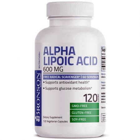 Acide alpha-lipoïque, 600 mg, 120 gélules, Bronson Laboratories