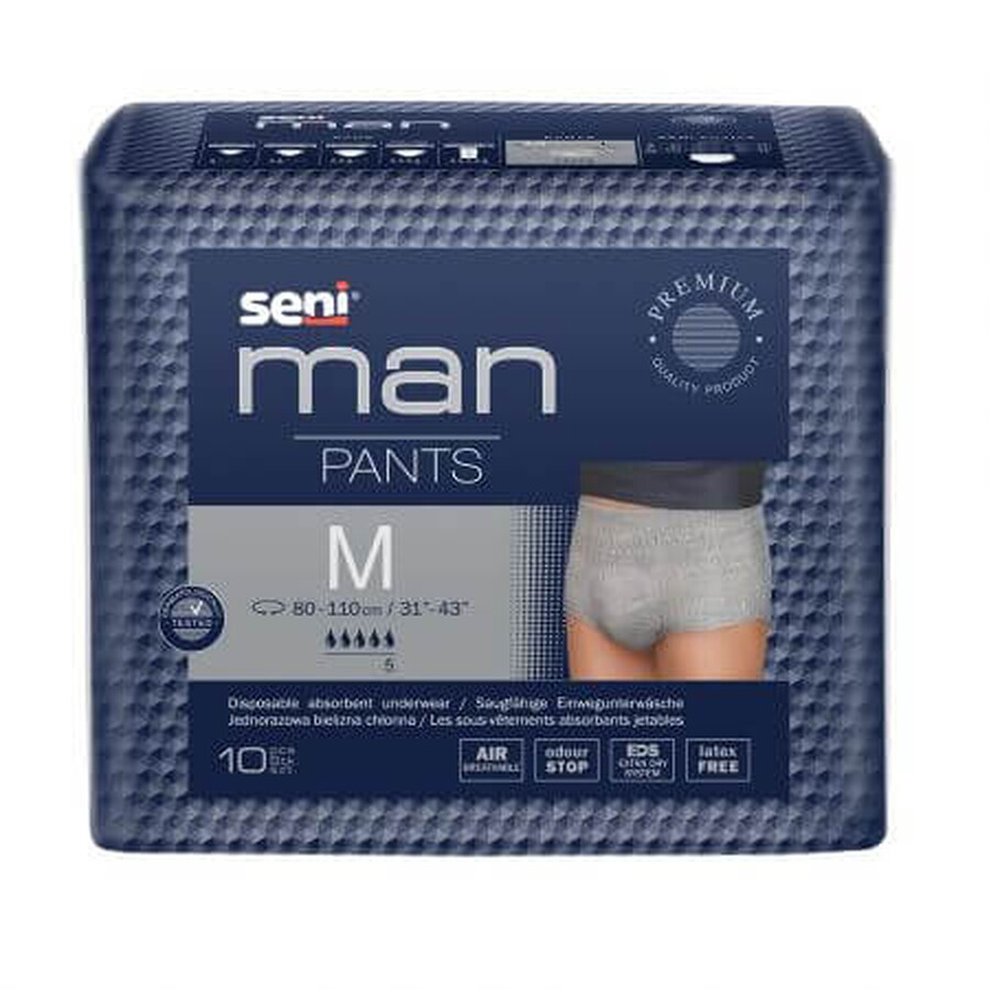 Culottes absorbantes pour hommes Pantalon homme, M, 10 pièces, Poitrine