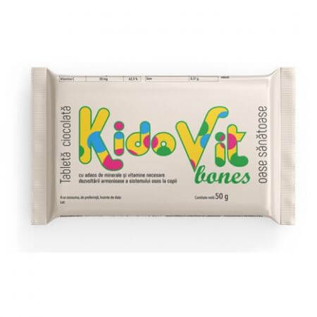Chocolat aux vitamines pour les os Kidovit Bones Green Sugar, 50 g, Laboratoires Remedia