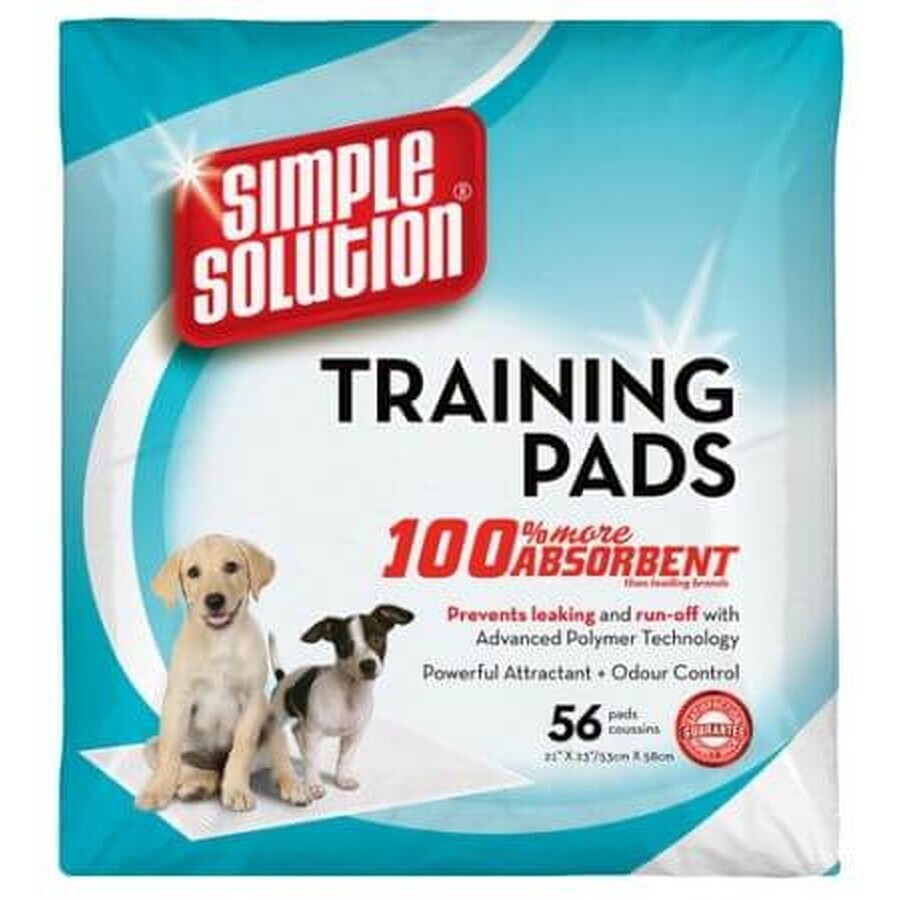 Tapis absorbant Bramton avec phéromone et éducation canine 54 x 57 cm, 56 pièces, Simple Solution