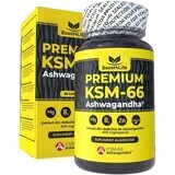 Ashwagandha-Wurzel-Extrakt KSM-66 Premium, 60 vegane Kapseln, Boost4Life