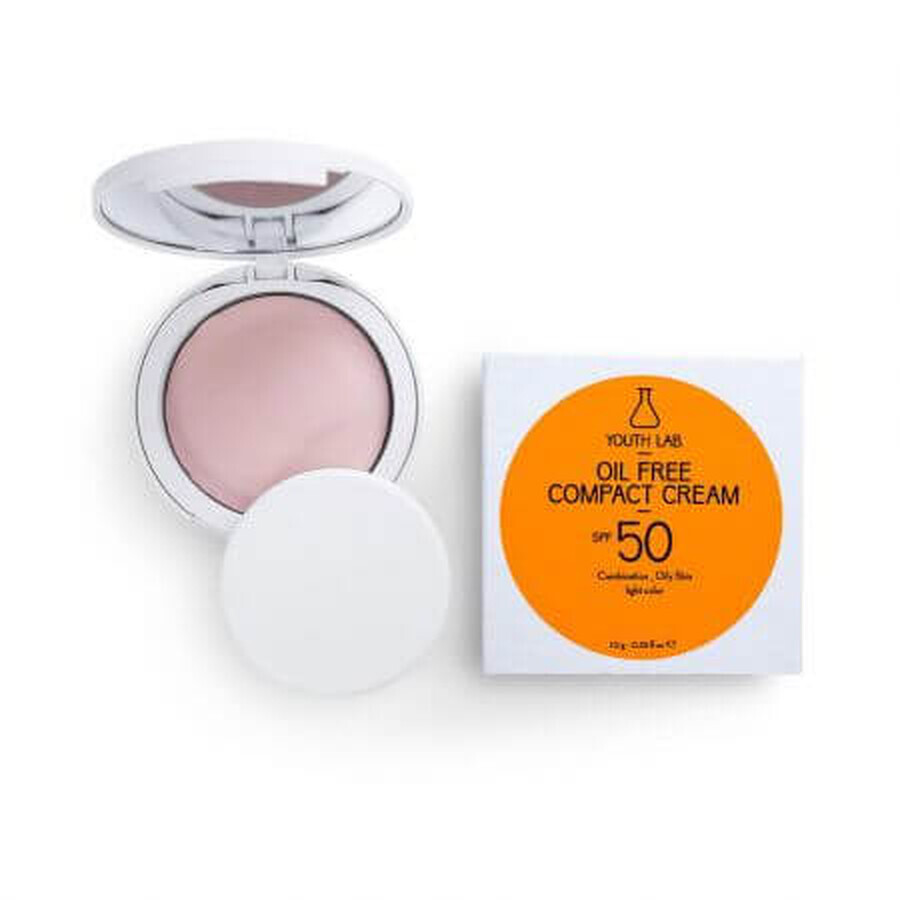 Fond de teint compact teinte claire avec protection solaire SPF 50, 10 g, Youth Lab