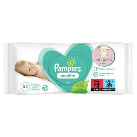 Lingettes humides Sensitive, 52 pièces, Pampers