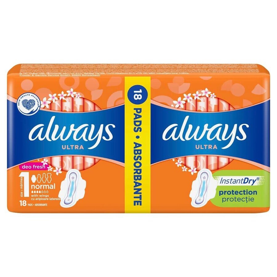 Tampons déodorants Always Ultra Normal, 18 pièces, P&G