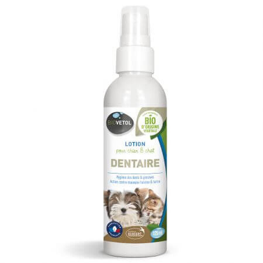 Lotion spray dentaire bio pour chiens et chats, 125 ml, Biovetol