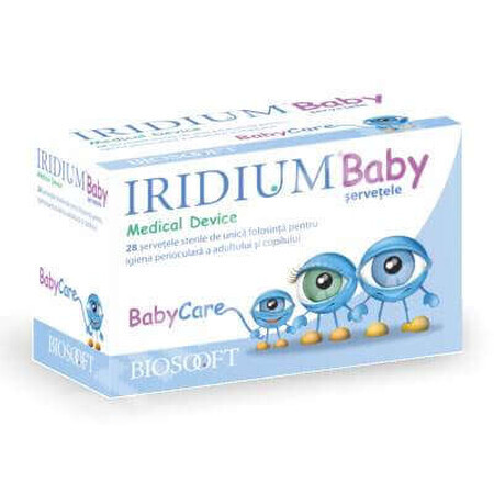 Sterile Iridium Babyfeuchttücher, 28 Stück, Bio Soft Italia