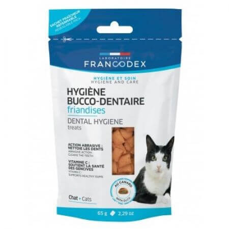 Produits à mâcher pour l'hygiène dentaire des chats, 65 g, Francodex