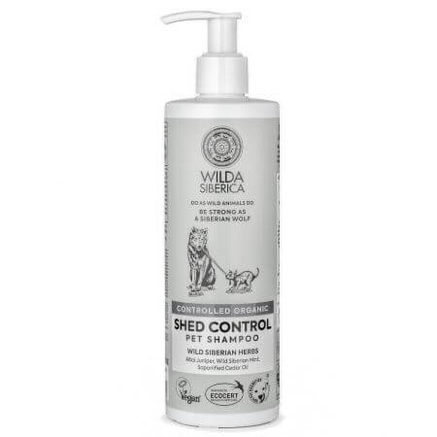 Shampooing anti-peluches pour chiens et chats Shed Control, 400 ml, Wild Siberica