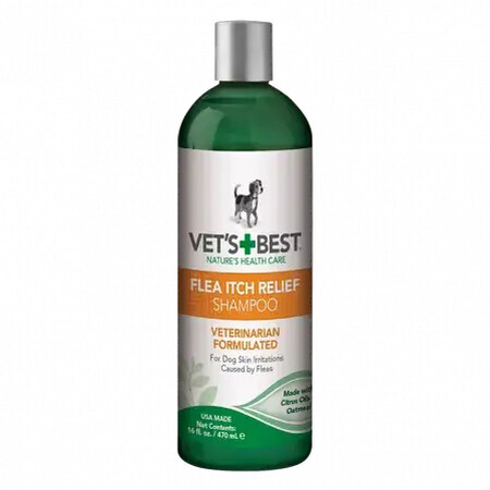 Shampooing pour chiens avec huile d'agrumes et extrait d'avoine Soulagement des démangeaisons causées par les puces, 470 ml, Vet's Best