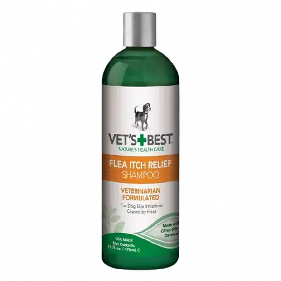 Shampooing pour chiens avec huile d'agrumes et extrait d'avoine Soulagement des démangeaisons causées par les puces, 470 ml, Vet's Best