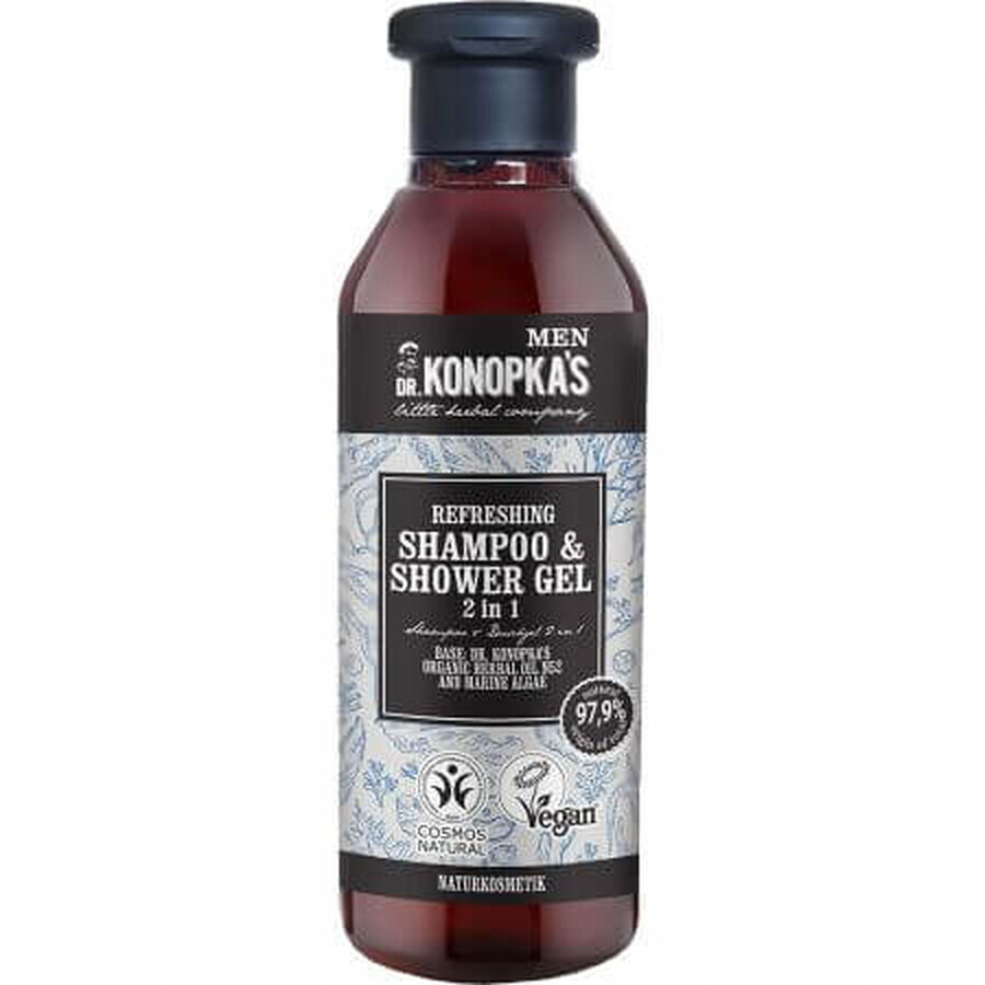Shampooing et gel douche revigorants 2en1, 280 ml, Dr. Konopkas