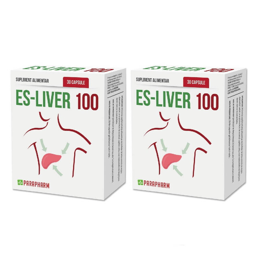 Es-Liver 100, 30 gélules + 30 gélules, 1+1, Parapharm