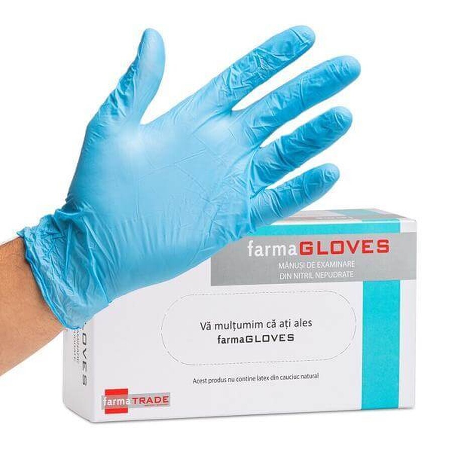 Gants en nitrile bleu non poudrés XS x100 pcs FarmaGloves