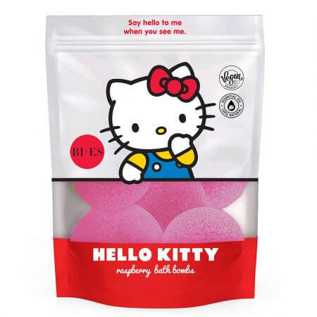Hello Kitty bombes de bain à la framboise, 6 x 55g, Bi-Es