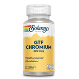 Chrome GTF Solaray, 200 mcg, 100 gélules végétales, Secom