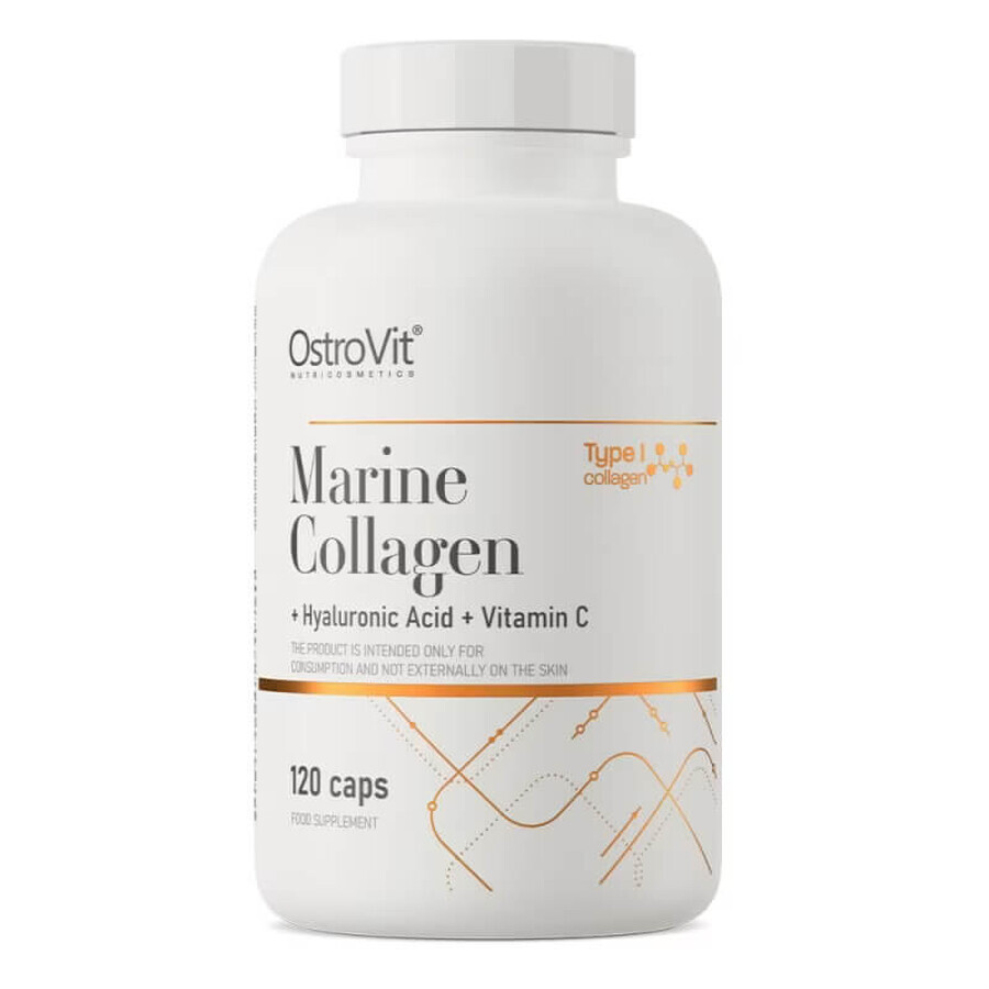 Collagène marin avec acide hyaluronique et vitamine C, 120 gélules, Ostrovit