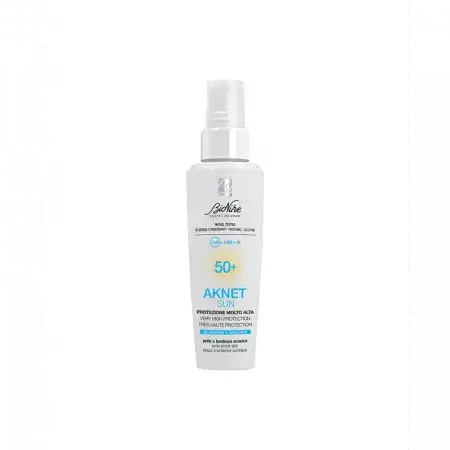 AKNET SUN 50+ crema solare alta protezione per pelli a tendenza acneica, 50 ml, BioNike