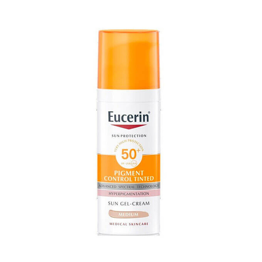 Eucerin Pigment Control Sun Protection Gel Cream SPF 50+ mittlerer Farbton, 50 ml