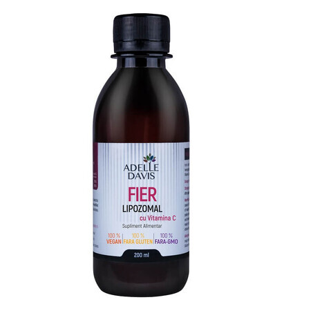 Fer liposomal avec vitamine C, liquide, 200 ml, Adelle Davis