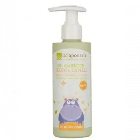 Gel detergente corpo e capelli biologico per bambini, 190 ml, La Saponaria