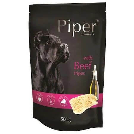 Aliment humide avec poitrine de bœuf pour chiens Adultes, 500 g, Piper