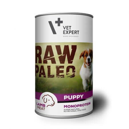 Croquettes pour chien avec agneau Raw Paleo Puppy, 400 g, VetExpert