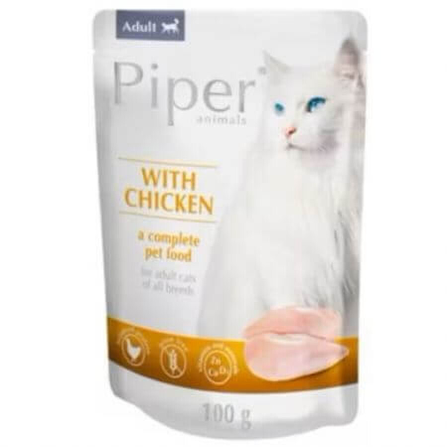 Alimento umido con pollo per gatti, 100 g, Piper