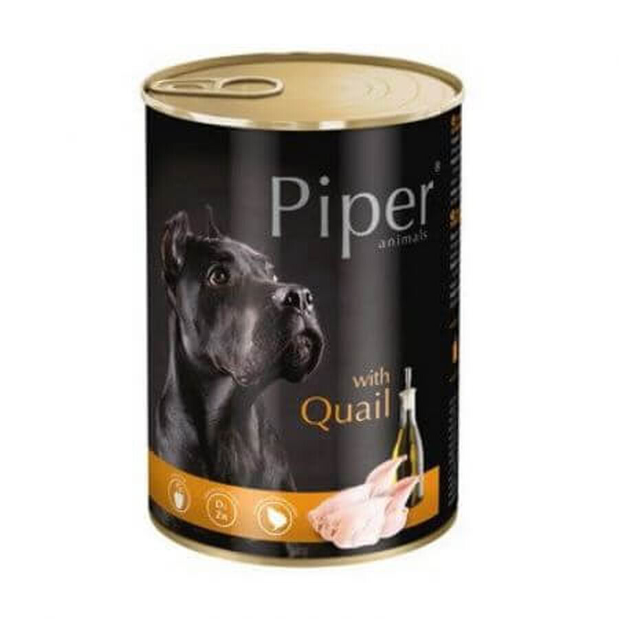 Nourriture humide pour chiens avec de la viande de caille Adult, 400 g, Piper