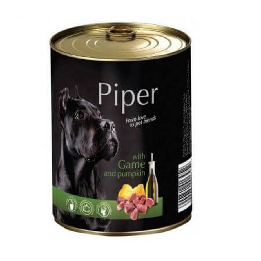 Nourriture humide pour chiens avec du cerf et de la citrouille Adult, 400 g, Piper