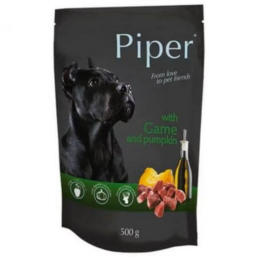 Nourriture humide pour chiens avec du cerf et de la citrouille Adult, 500 g, Piper