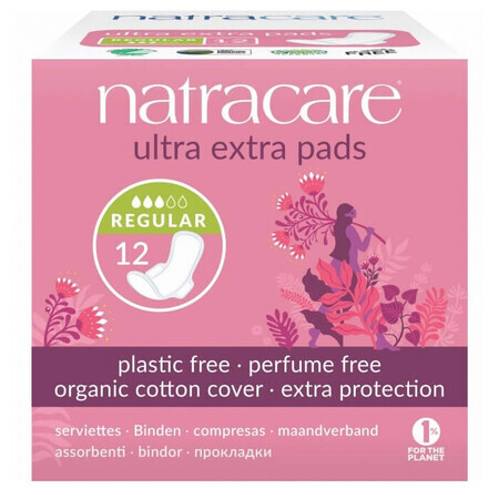 Absorbant de nuit Ultra Extra (Normal), 12 pièces, Natracare
