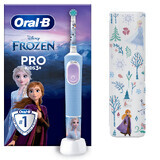 Brosse à dents électrique Vitality Pro Kids Frozen + kit de voyage, pour les enfants de 3 ans et plus, Oral-B